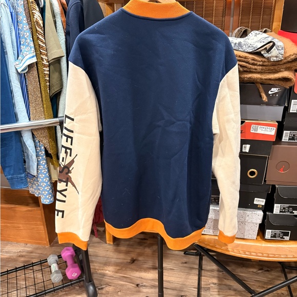 SHEIN Navy and Cream Varsity Jacket - Picture 3 of 5